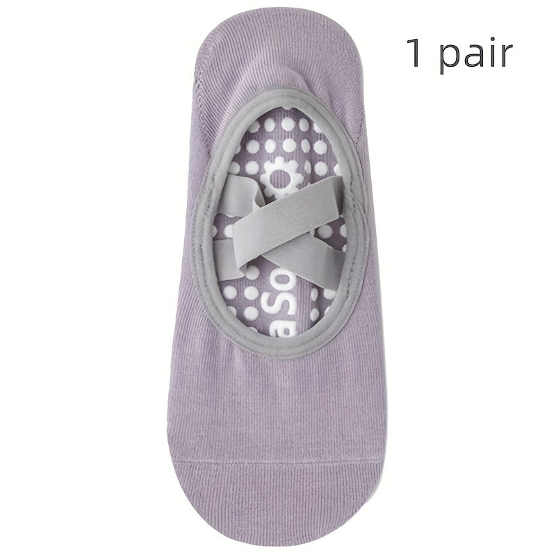 Professional Yoga Socks Cross Strap Non-Slip Silicone Gripper Socks