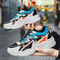 Men's Orange Breathable Lace Up Sneakers