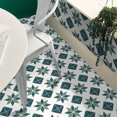 Green Mosaic Peel and Stick Floor Tiles - Waterproof PVC Flooring Sticker