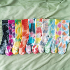 Colorful Tie Dye Streetwear Tube Socks