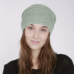 Thin Knitted Wool Slouchy Beanie for Men and Women
