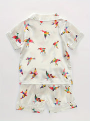 Boys Tree Print Pajamas Set Short Sleeves Tops & Bottoms