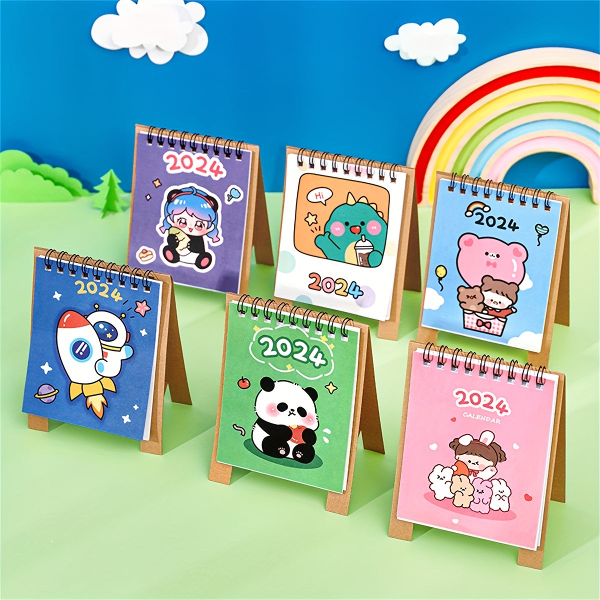 Cartoon Mini Desk Calendar Planner Student Creative Desktop Decoration