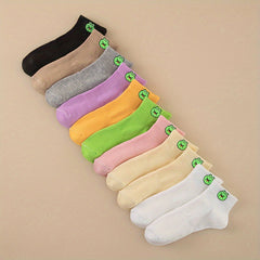 11 Pairs Cartoon Frog Print Socks Comfy Low Cut Crew Women's Stockings
