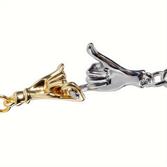 2pcs Couple Key Chain Hooks Hand Pendant For Gift Keychain