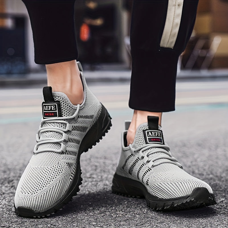 Men's Mesh Striped Basketball Shoes High Top Casual Sports Shoes