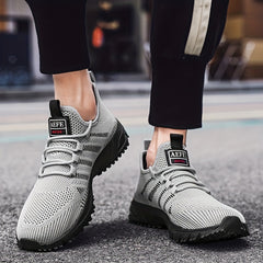 Men's Mesh Striped Basketball Shoes High Top Casual Sports Shoes