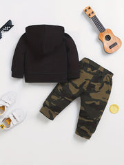 COOLER VERSION OF DAD Camo Outfit Hoodie Top & Pants 2pcs Baby Boy Clothes