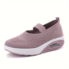 Women's Air Cushion Wedge Sneakers Breathable Slip on Mesh Sneakers