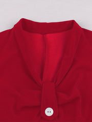 V Neck Bow Front Dress Slim Casual Bridesmaid Dress Spring & Fall