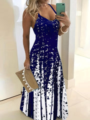 Spaghetti Dress V Neck Sleeveless Maxi Dress Women's Clothing