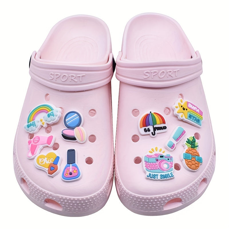 30pcs Cactus Pattern Shoe Charms For Clogs Jibts Bubble Slides Sandals