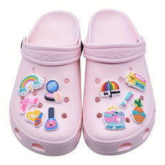 30pcs Cactus Pattern Shoe Charms For Clogs Jibts Bubble Slides Sandals