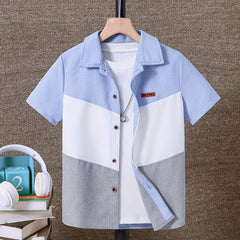 Boys Creative Lapel Shirt for Summer Outdoor