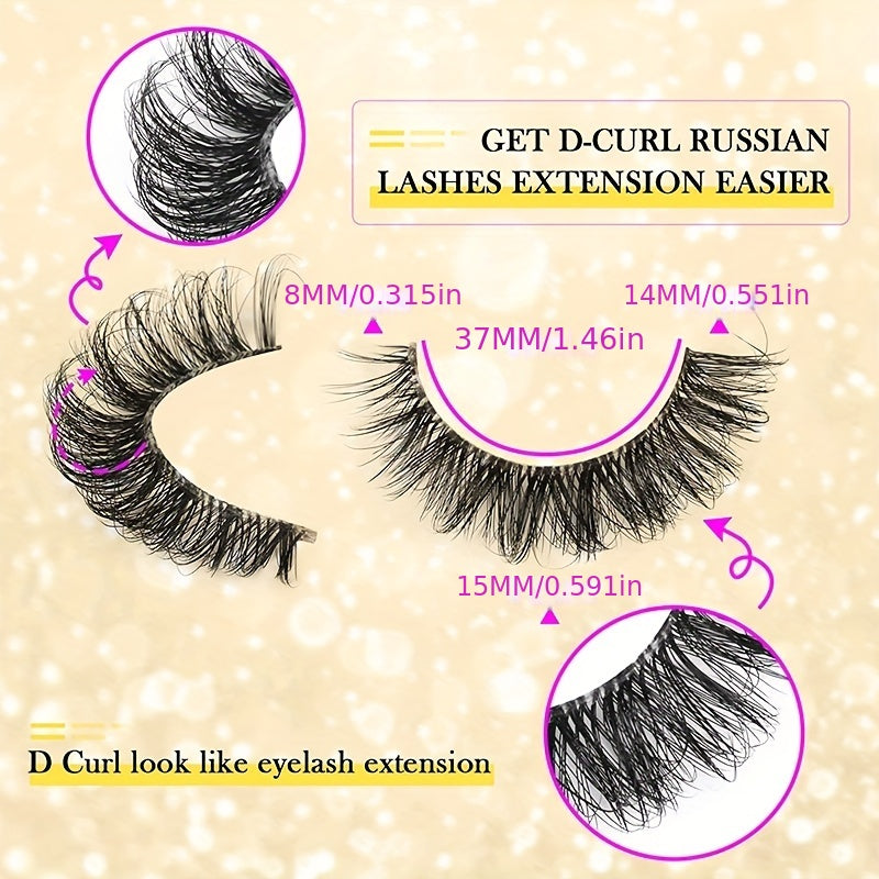 Natural Look Faux Mink Eyelashes 6D Fluffy Peri Cat Eye Lashes Pack