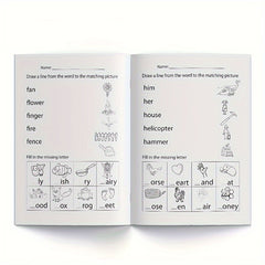 Christmas & Halloween Word Recognition Coloring Workbook for Kids