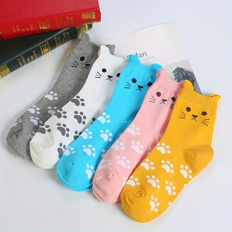 2 Pairs Girls Kids Breathable Crew Socks for Spring Summer