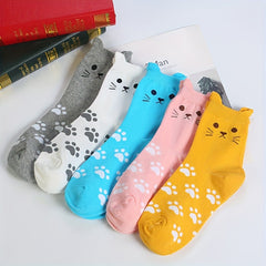 2 Pairs Girls Kids Breathable Crew Socks for Spring Summer
