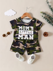 Boys Camo Print T-shirt & Shorts Set