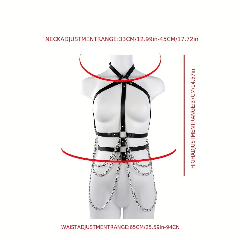 Gothic Chain Tassel Harness Belt for Women's Lingerie