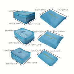 6pcs Lightweight Luggage Packing Cubes Clothing Organizer