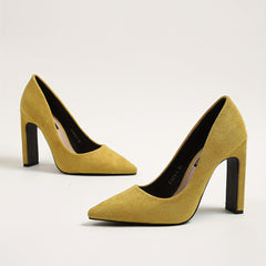 Suedette Pattern Stiletto Heel Slip On Point Toe Shoes