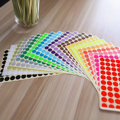 1400 Round Dot Stickers 1.9cm Coding Labels 20 Colors