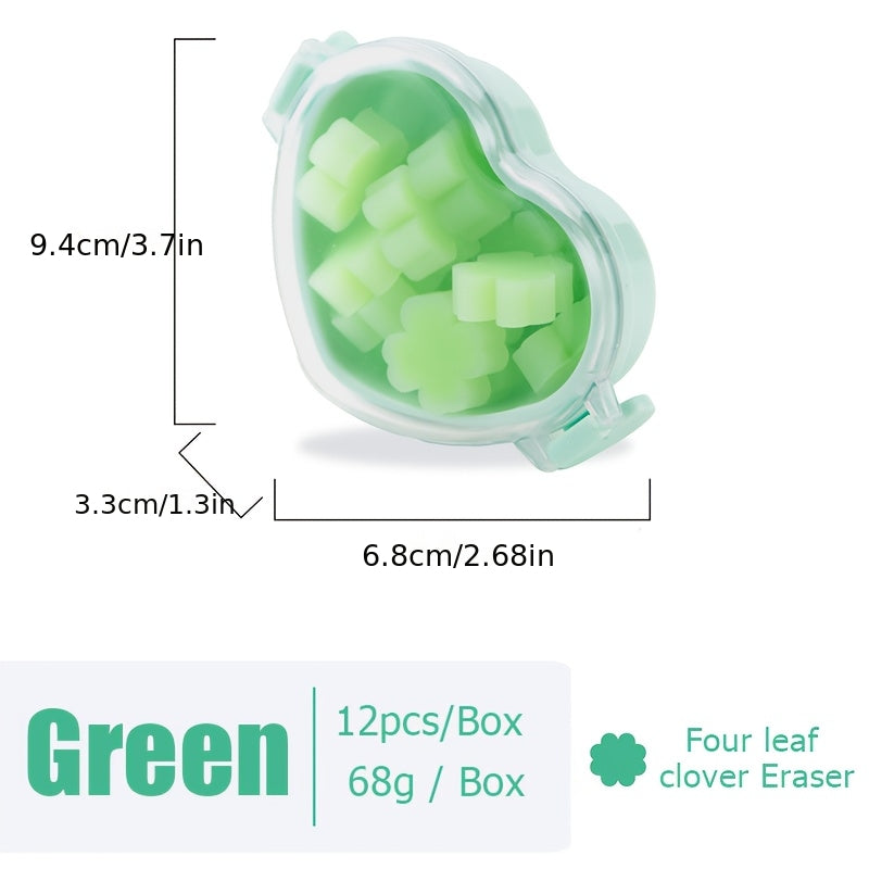Candy Colored Cartoon Erasers 12pcs Per Box Jelly Colored Stationery