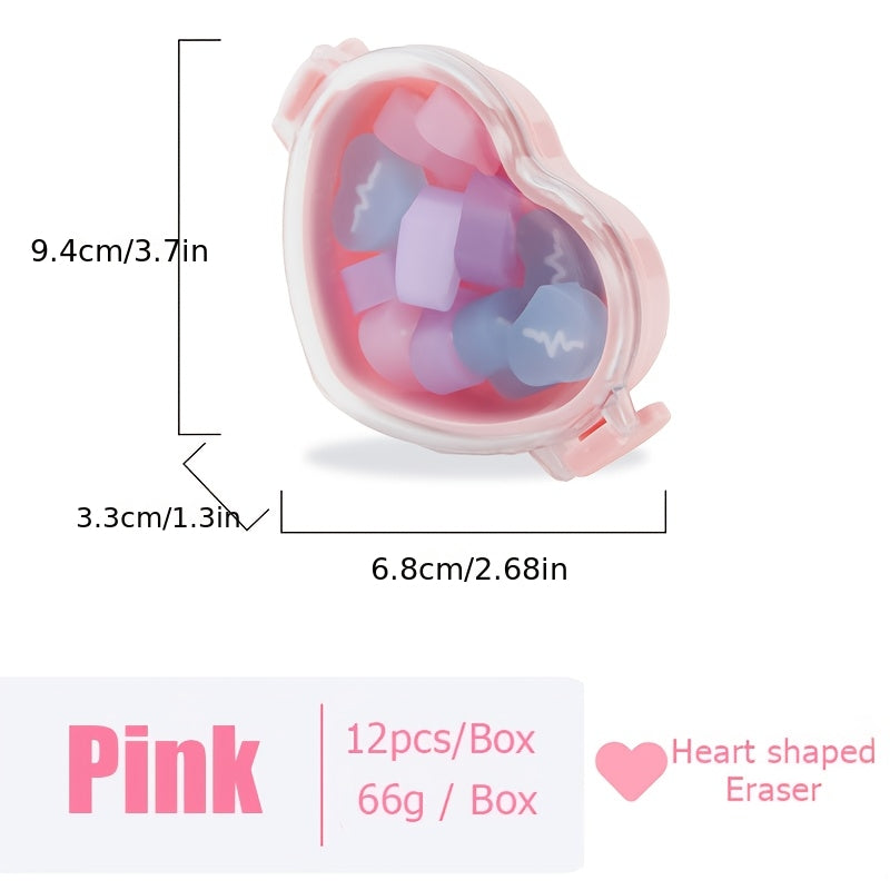 Candy Colored Cartoon Erasers 12pcs Per Box Jelly Colored Stationery