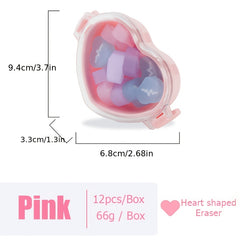 Candy Colored Cartoon Erasers 12pcs Per Box Jelly Colored Stationery