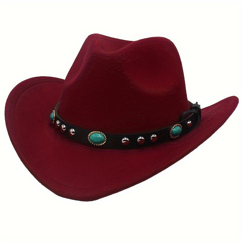 Western Cowboy Hat Jazz Hat Ethnic Style Felt Hat Cowgirl Fedora