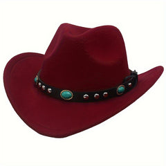 Western Cowboy Hat Jazz Hat Ethnic Style Felt Hat Cowgirl Fedora