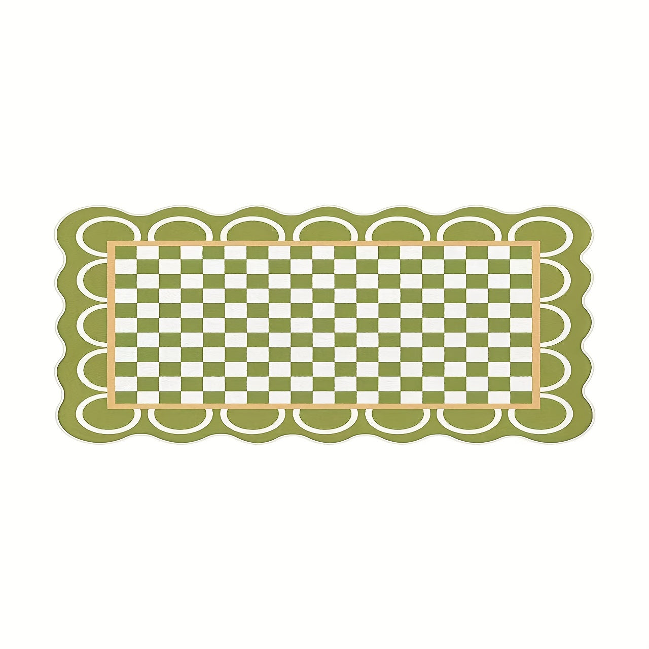 Wavy Plaid Kitchen Rug Anti Slip Carpet Absorbent Bath Mat