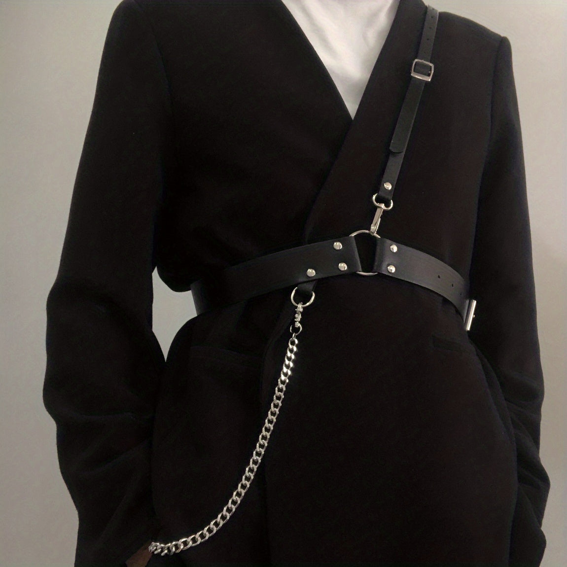 Men's Chain Harness Belt Single Shoulder Strap Waistband