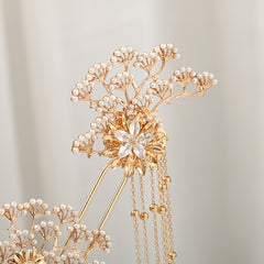 6pcs Chinese Hair Pin Vintage Hanfu Headdress Hair Clip Set Bridal Faux Pearl