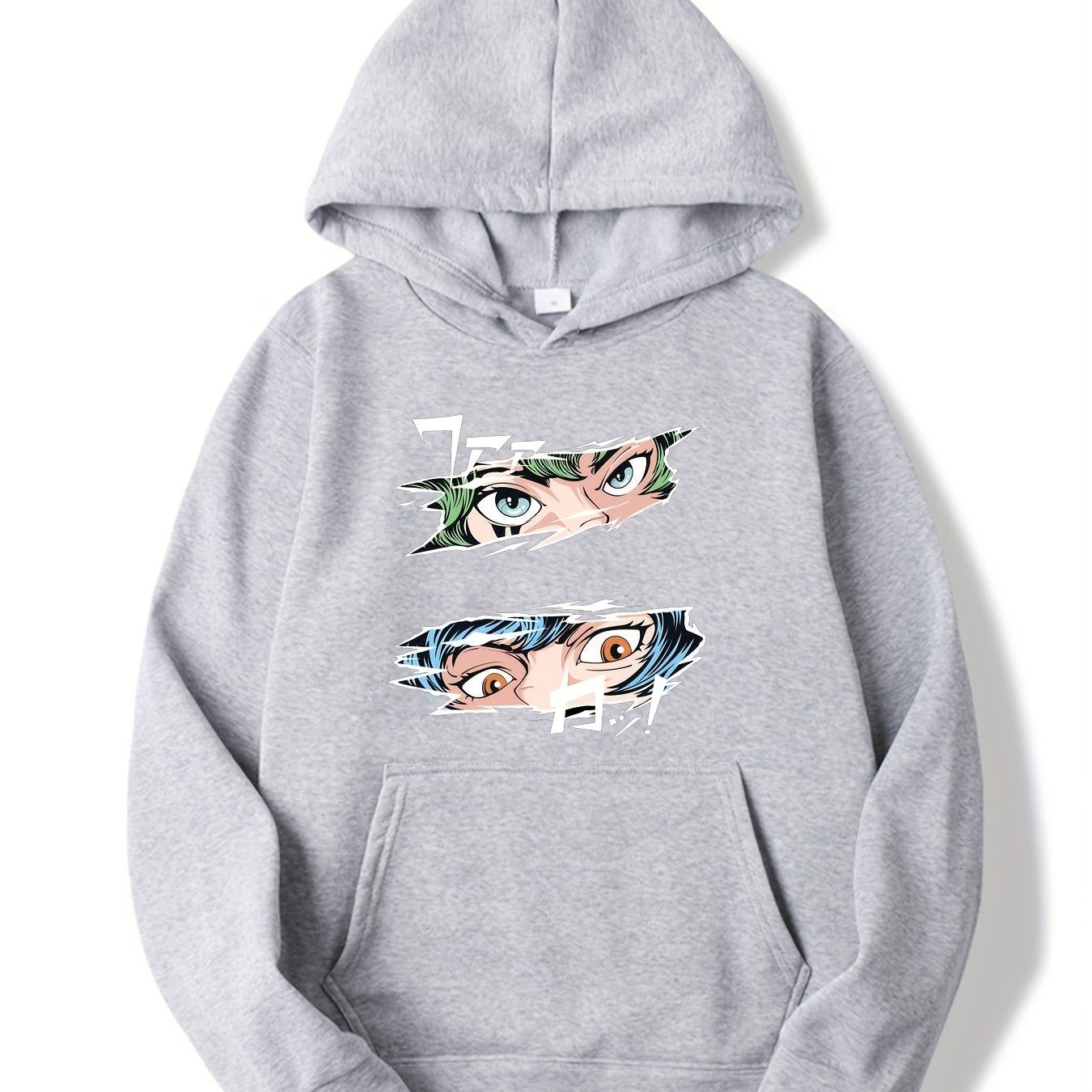 Anime Eyes Print Boys Hooded Sweatshirt