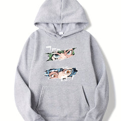Anime Eyes Print Boys Hooded Sweatshirt
