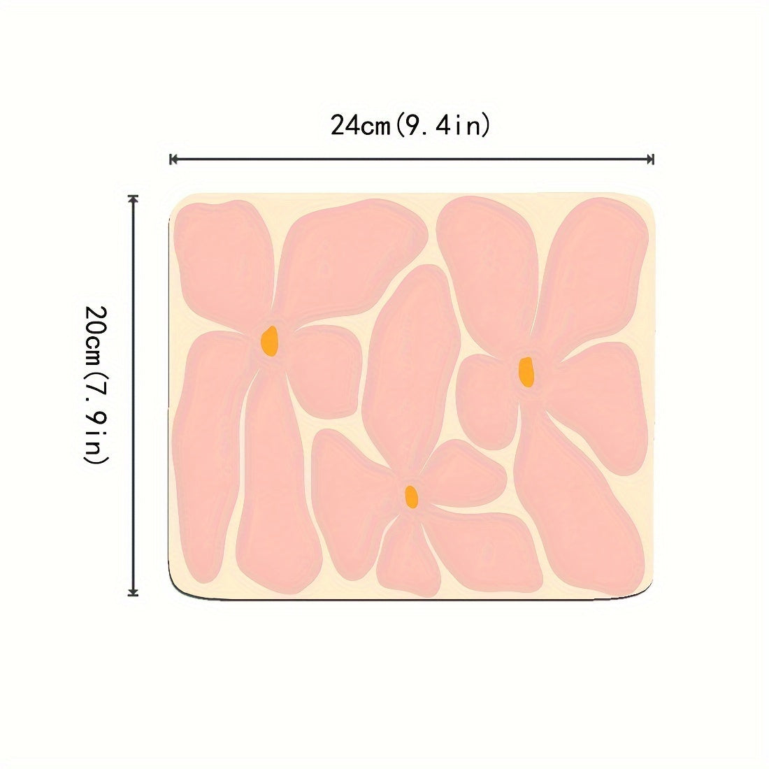 Pink Floral Small Desktop Mouse Pad Office Home Computer Accessories