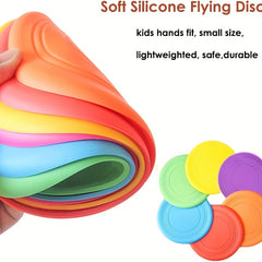 6pcs Soft Silicone Colorful Flying Disc Toy Outdoor Game