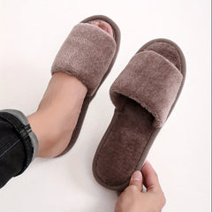 Men's Open Toe House Slippers Anti-Skid Winter Shoes