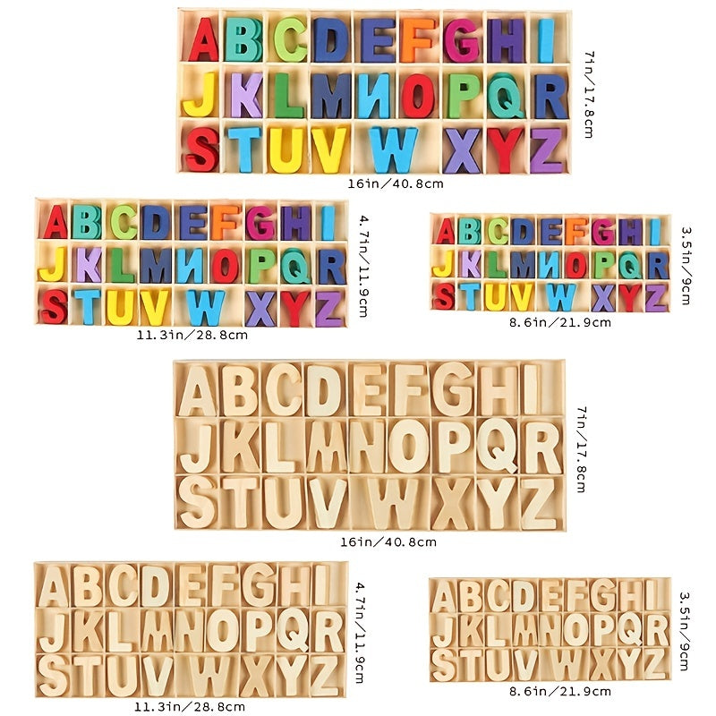 Wooden Letters Art Crafts Set 5 Uppercase Letters Sorting Trays DIY Signs