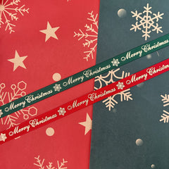 2 Rolls Christmas Ribbon Polyester Satin Wired Ribbon 66 Meters