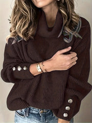Casual Sweater Women's Plus Long Sleeve Turtleneck Pullover Jumper