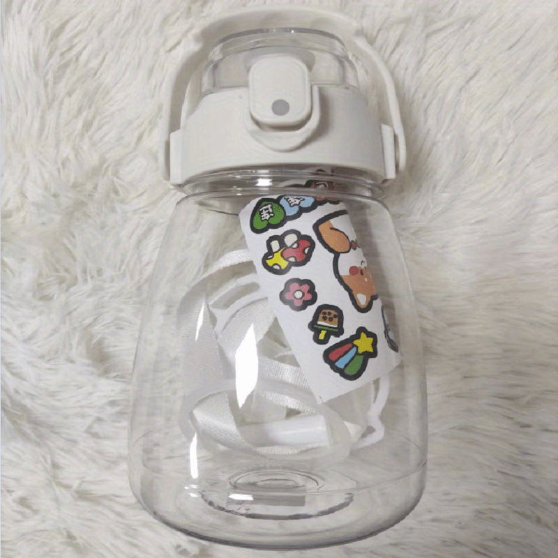 Cartoon Water Bottle Plastic Water Cup With Straw for Outdoor Sports
