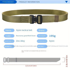 Nylon Tactical Belt Quick Release Buckle Elastic