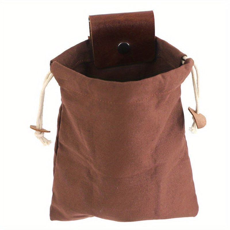 Bush Craft Belt Bag Foldable Canvas Fanna Pack With Leather Cover And Buckle