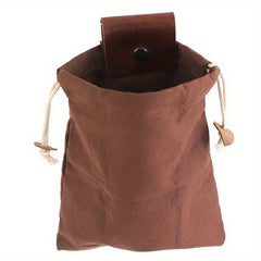 Bush Craft Belt Bag Foldable Canvas Fanna Pack With Leather Cover And Buckle