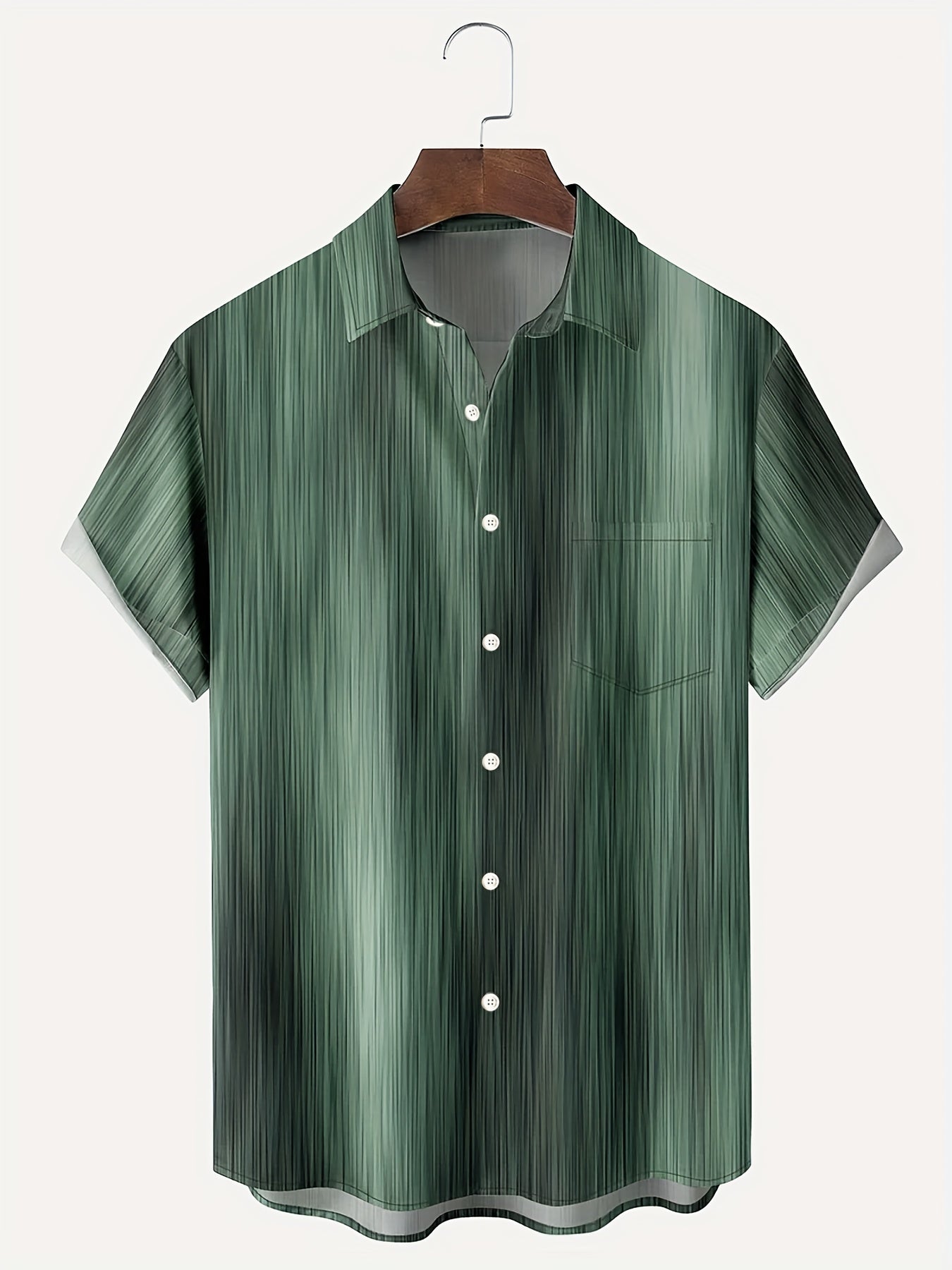 Vintage Gradient Stripe Print Shirt for Men