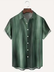 Vintage Gradient Stripe Print Shirt for Men