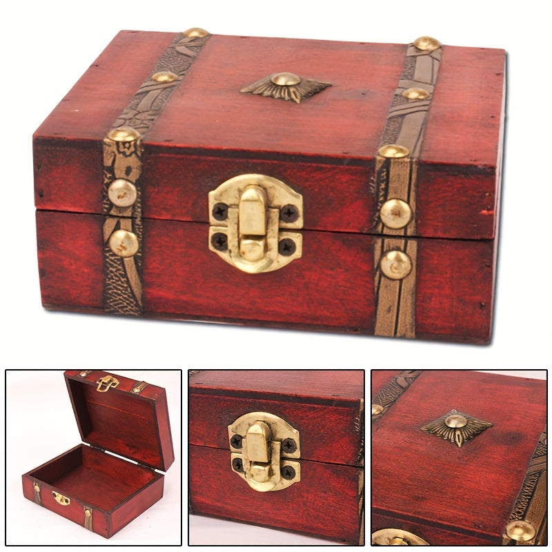 Wooden Ring Box Jewelry Organizer Decorative Trinket Case Home Decor